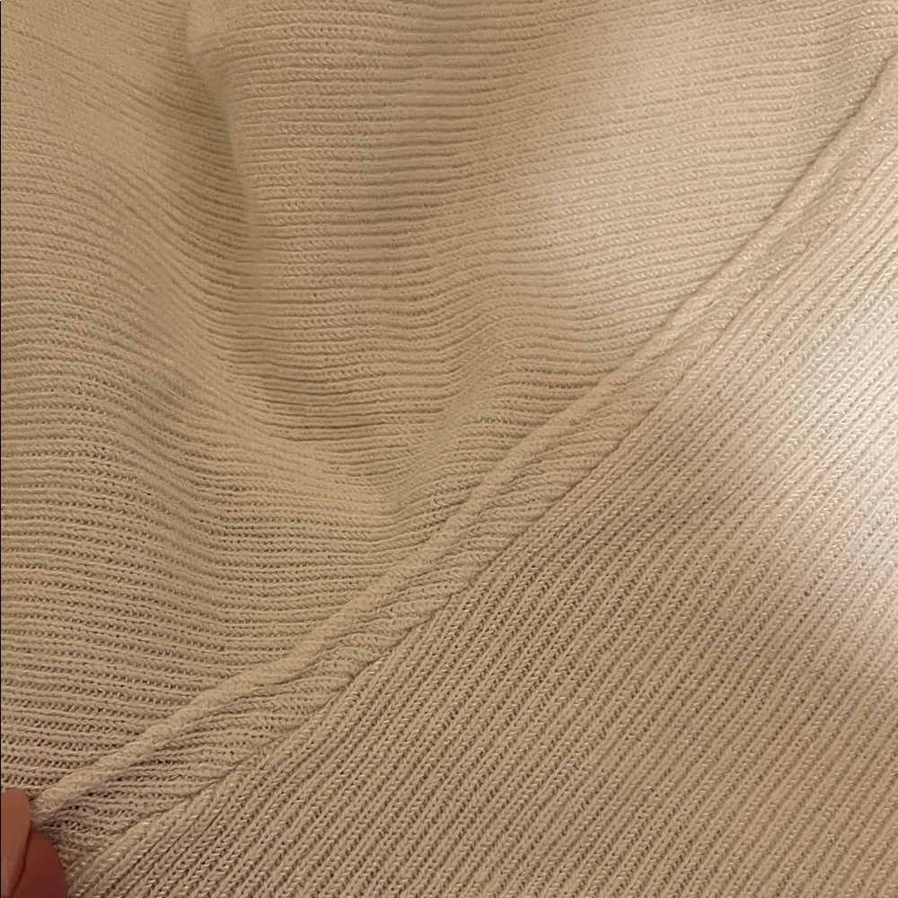 Zara Cream Ribbed Blouse - Picture 6 of 7